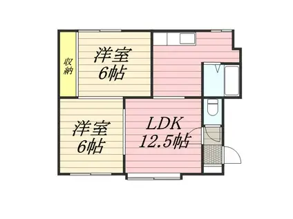 サンハイツ(2LDK/1階)の間取り写真