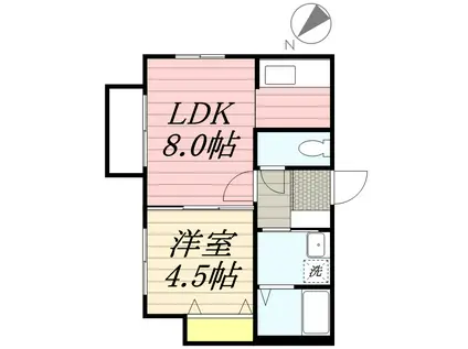ラ・ベーラ(1LDK/2階)の間取り写真