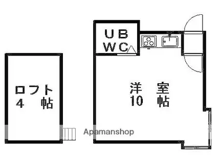 ハイツフレーズ(ワンルーム/2階)の間取り写真