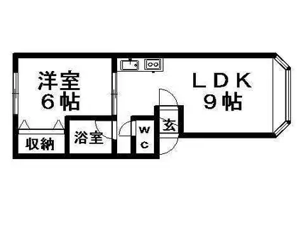 エポック西岡(1DK/1階)の間取り写真