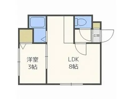 クリフ澄川(1LDK/2階)の間取り写真