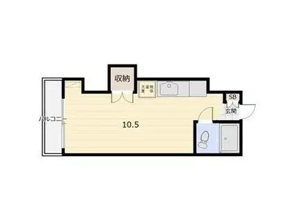 ヴァンド-ム菊水(ワンルーム/5階)の間取り写真