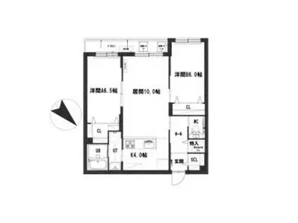 グランメール 南郷通15(2LDK/1階)の間取り写真