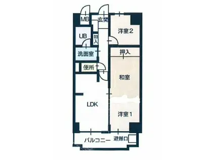 アーバンハイツNAKAI(3DK/3階)の間取り写真