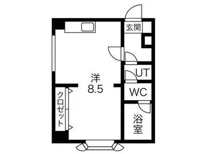 パレス東札幌(1DK/4階)の間取り写真