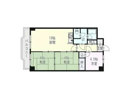 アルファスクエア第2本郷ハイム(3LDK/5階)の間取り写真