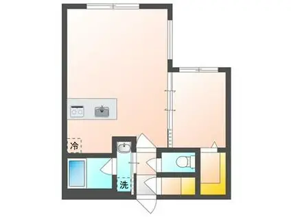 カレラ学園前(1LDK/2階)の間取り写真