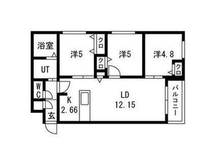 フィンガークロス(3LDK/4階)の間取り写真