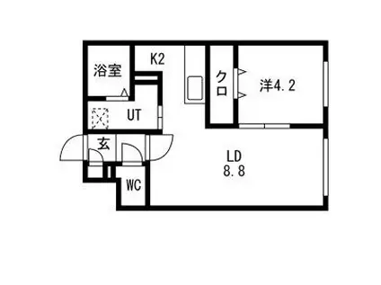 グランデール南郷(1LDK/4階)の間取り写真