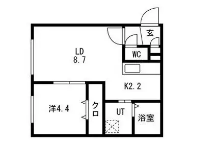 グランデール南郷(1LDK/3階)の間取り写真