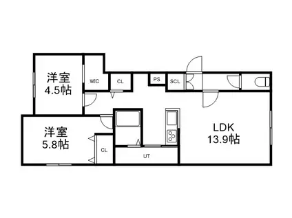 MKガーデン澄川(2LDK/4階)の間取り写真