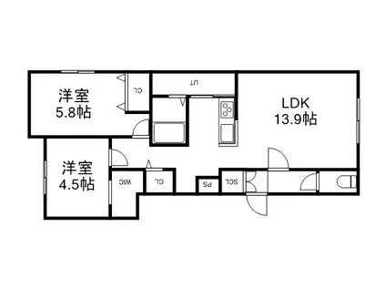 MKガーデン澄川(2LDK/3階)の間取り写真
