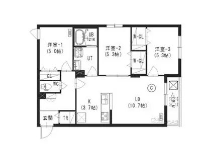 クレスト豊平公園 豊平6ー10(3LDK/3階)の間取り写真