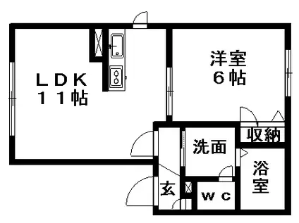 シャーメゾンASAHI(1LDK/1階)の間取り写真