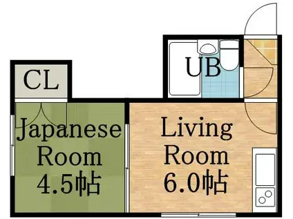 シャトレ麻生(1DK/3階)の間取り写真