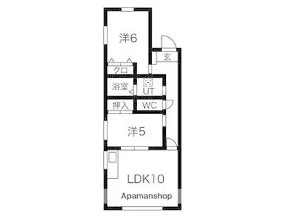 Kパーク太美A(2LDK/1階)の間取り写真