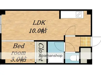 RILASSA麻生(1LDK/5階)の間取り写真