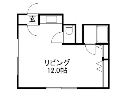 プチハウス(ワンルーム/1階)の間取り写真