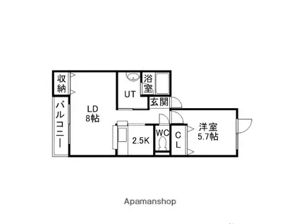 ステータス11PARTⅡ(1LDK/2階)の間取り写真