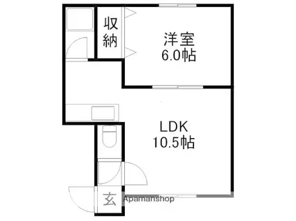 新琴似6-16 アパート(1LDK/2階)の間取り写真