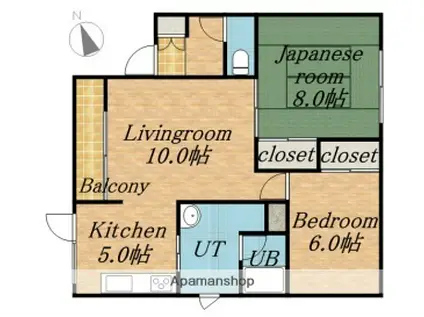 ノースコート52(2LDK/2階)の間取り写真