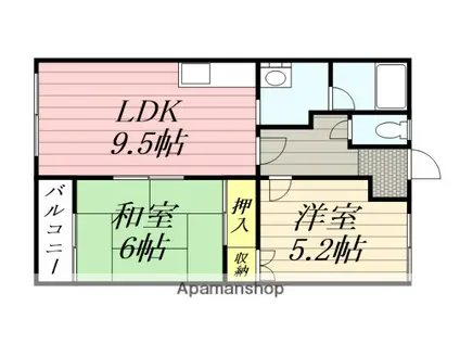 SSビル(2DK/2階)の間取り写真