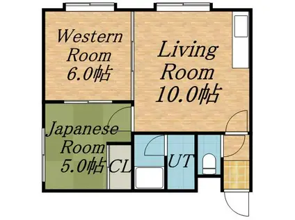 ハイツSK(2DK/2階)の間取り写真