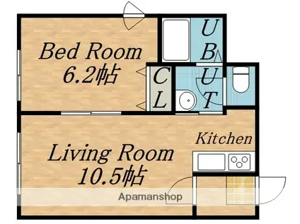 エテルナ N9(1LDK/4階)の間取り写真