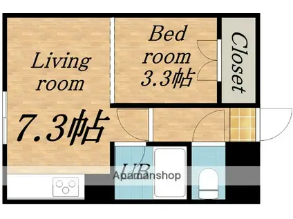 パレス・サザンクロス(1DK/2階)の間取り写真