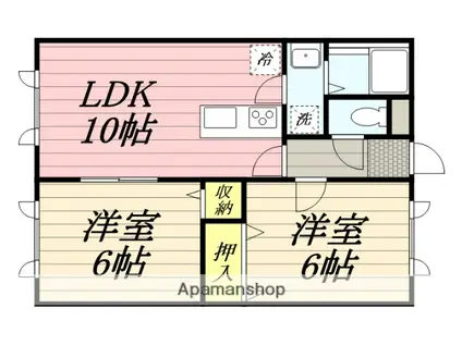 リノス太平(2LDK/1階)の間取り写真