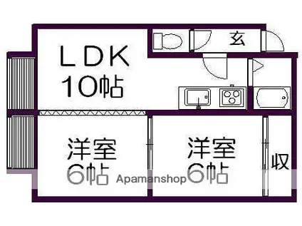 プレジデント花川(2LDK/3階)の間取り写真