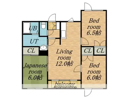 メゾンつちや(3LDK/2階)の間取り写真