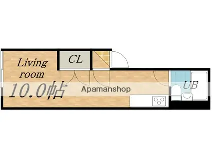 フラワーリバーⅡ(1K/1階)の間取り写真