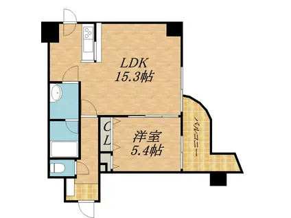 グランデフィラ2(1LDK/6階)の間取り写真