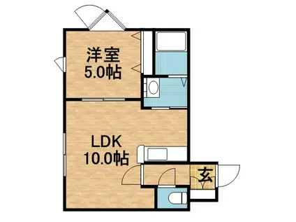 ライツェント27(1LDK/1階)の間取り写真