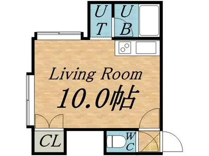 メゾンひまわり(ワンルーム/2階)の間取り写真