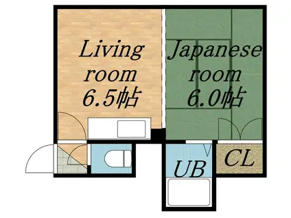 一光ハイムA(1DK/2階)の間取り写真