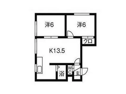 第17木村ハイツ(2LDK/2階)の間取り写真