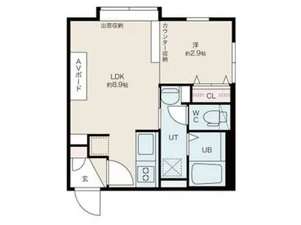 ムーンボー (1LDK/3階)の間取り写真