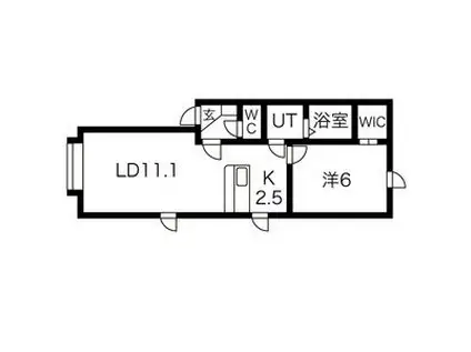 フェアリーテイル(1LDK/2階)の間取り写真