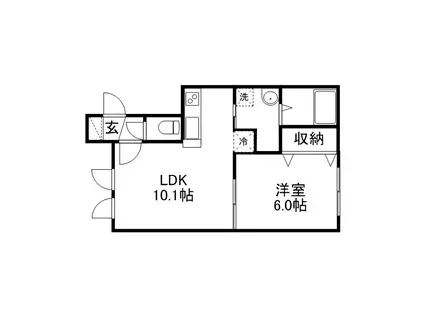 GNOME (1LDK/1階)の間取り写真