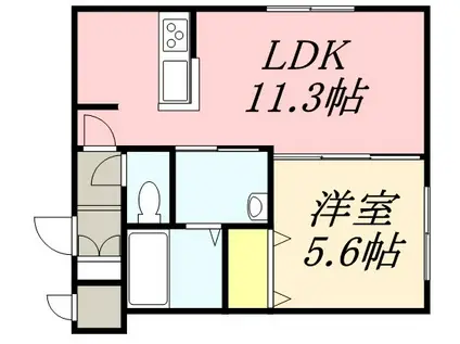 DAYS環状通東(1LDK/2階)の間取り写真