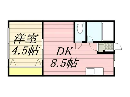 シティハイム協進(1DK/1階)の間取り写真