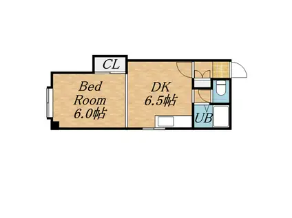 グランドビル(1DK/2階)の間取り写真