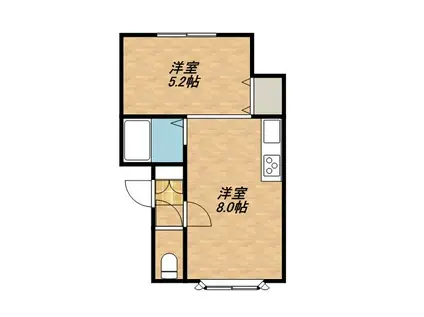 MYシャルム(1LDK/2階)の間取り写真