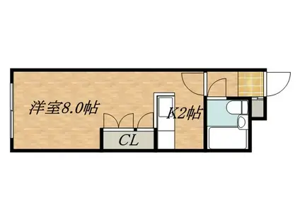 アルファグレイシャス麻生(1K/3階)の間取り写真