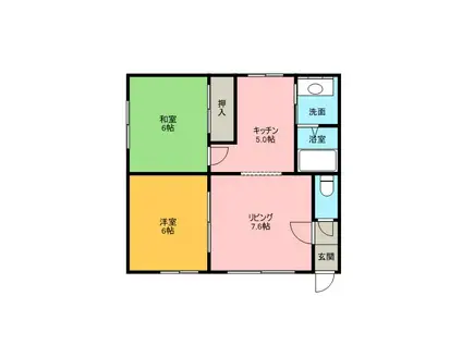 幸和ハイツ(2LDK/1階)の間取り写真