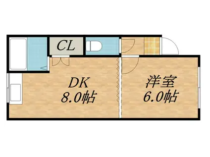 アンカー202(1DK/2階)の間取り写真