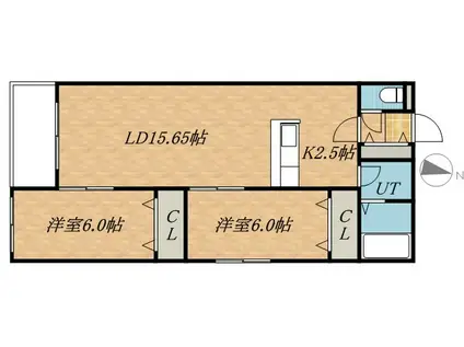 フィオーレ北23条(2LDK/4階)の間取り写真