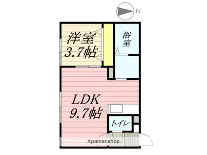 PERLE(1LDK/2階)の間取り写真